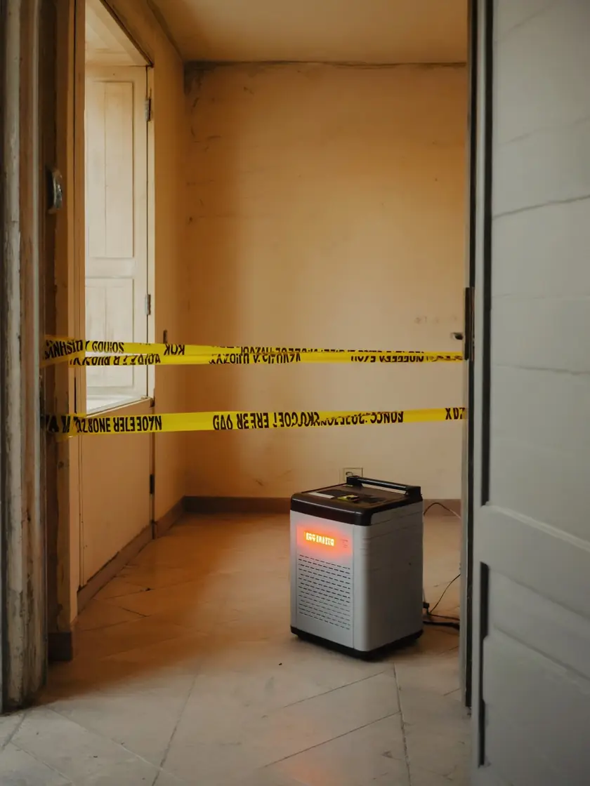 Ozone generator treating a sealed domestic room